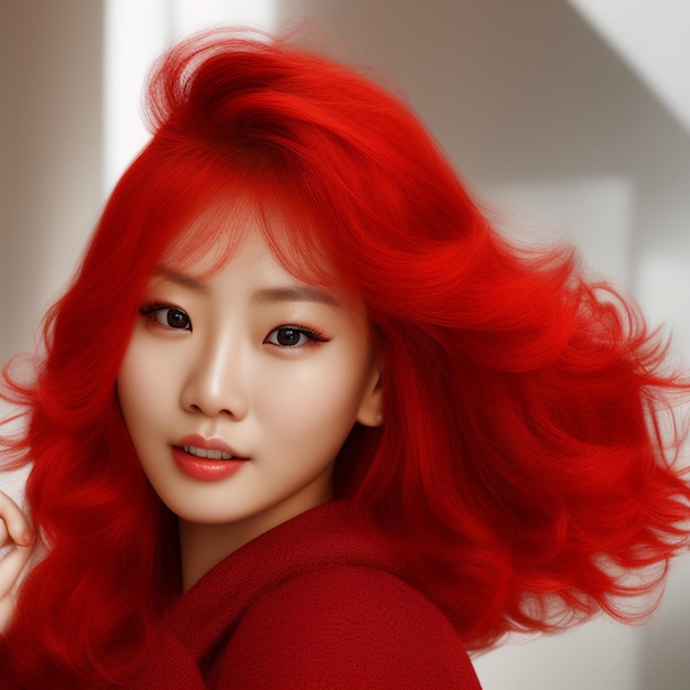 Een vrouw met rood haar
