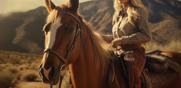 Een vrouw op een paard