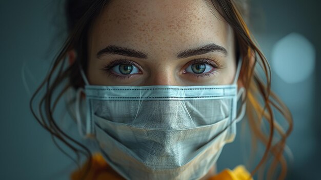 Foto een vrouwelijke therapeut met een gezichtsmasker.