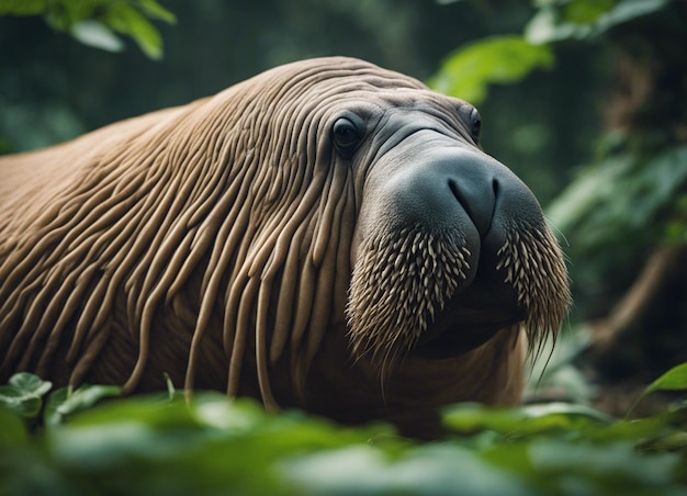 Een walrus in de jungle.