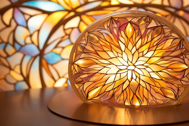 Een warme goudkleurige scène met een zachte, lichte achtergrond van glas voor productpresentatie