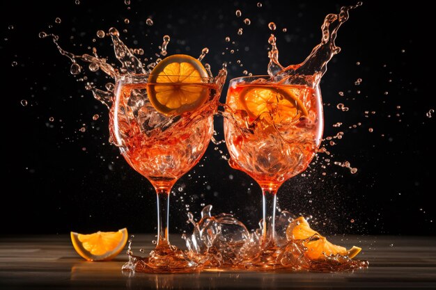 een warme zomerdag met een verfrissende oranje spritz cocktail Generatieve AI
