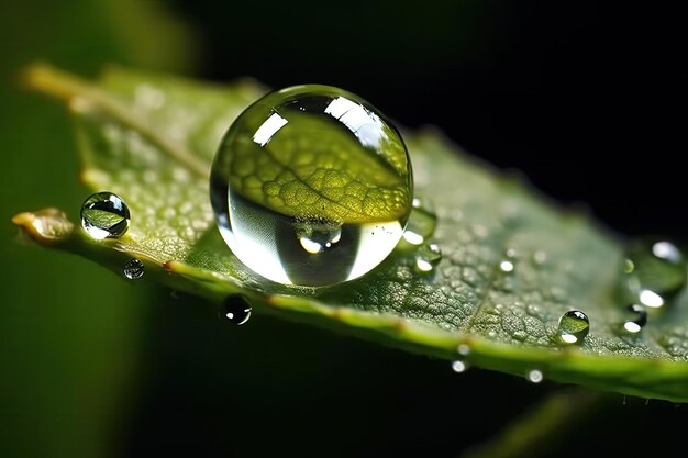 een waterdruppel op een blad