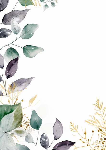 Een waterkleurige bloemrijke bruiloftshoek achtergrond