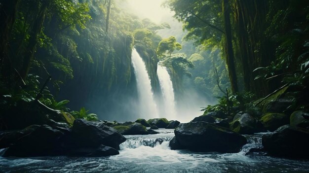 een waterval in een bos