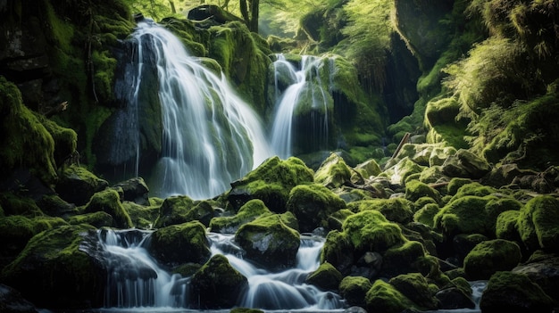 Een waterval in het bos