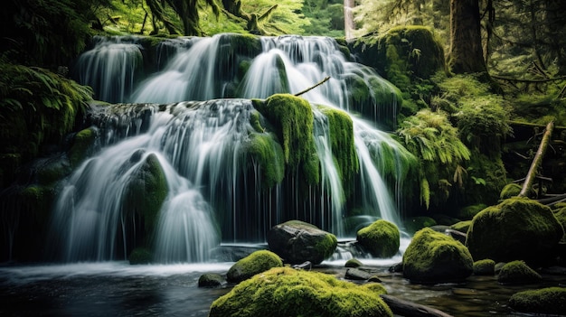 Een waterval in het bos