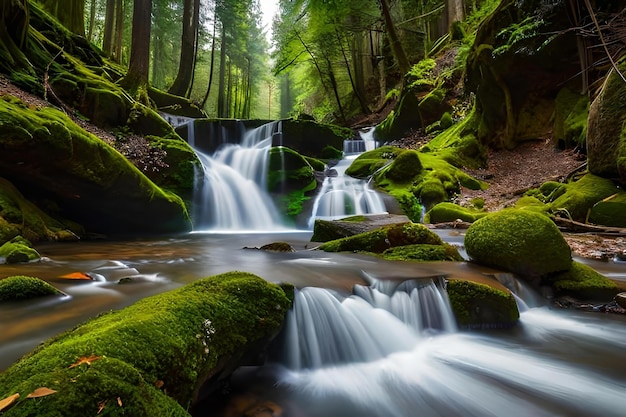 Een waterval in het bos