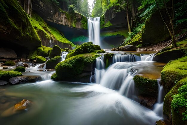 Een waterval in het bos