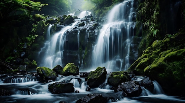 Een waterval in het bos