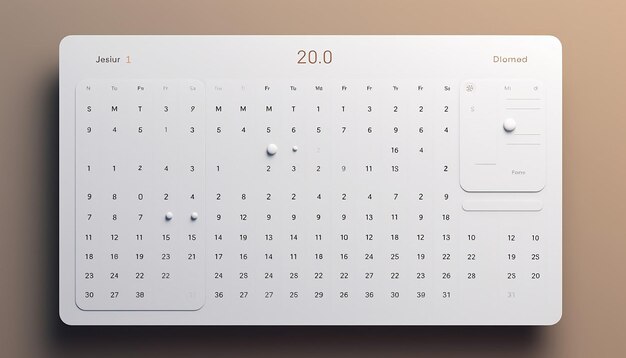 Foto een website gerelateerd aan een kalender waar gebruikers data kunnen bekijken met een minimalistisch ontwerp