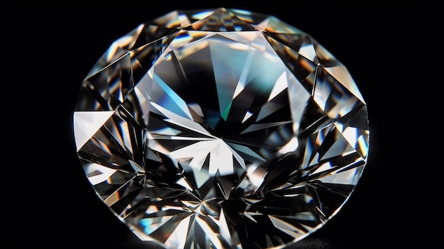 Een weergave met hoge resolutie van een diamanten sprankelend facet dat door AI is gegenereerd