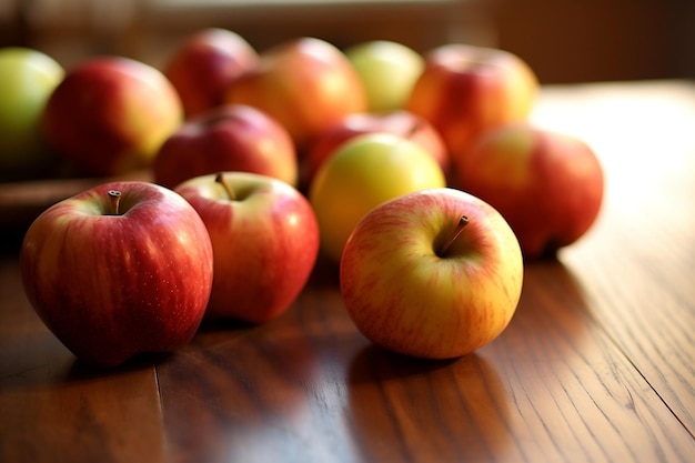 Een weergave van appels op een tafel Generatieve AI