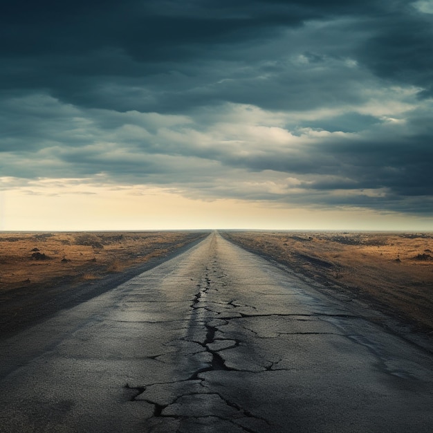 Een weg die in de horizon verdwijnt en de toekomst en anticipatie symboliseert
