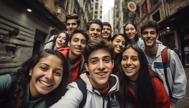 Een wereldberoemde afbeelding van Guatap Colombia versmolten met een vrouw die een laptop gebruikt en de kleur overziet