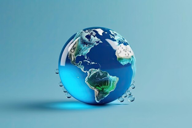 Een wereldbol met een verborgen boodschap Save the Water Generative AI