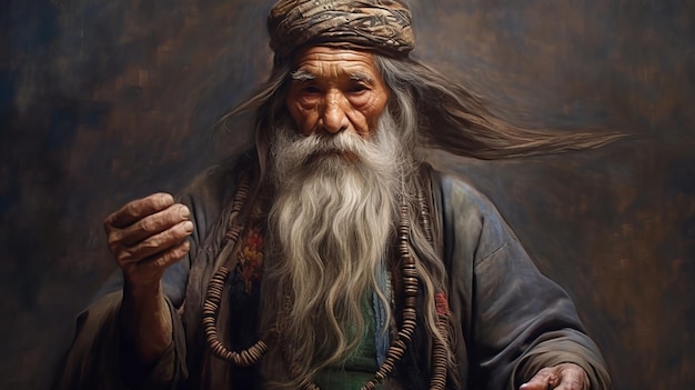 Een wijze oude oosterse man
