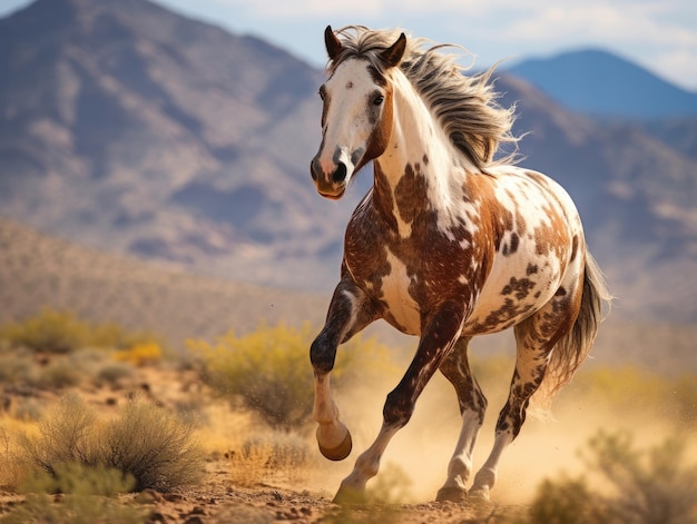 Een wild paard in de woestijn.