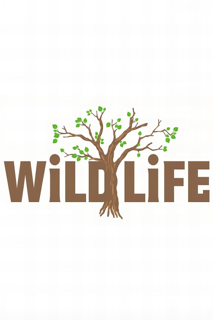 Een wildboom-logo met bruine en groene elementen