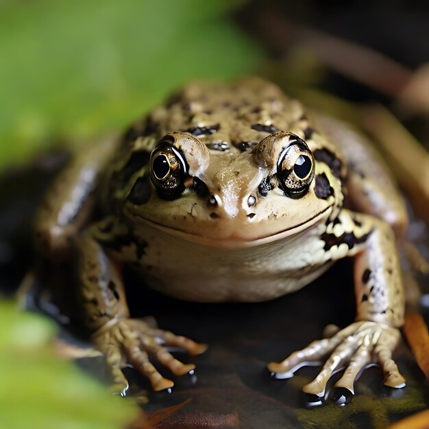 een wilde kikker met grijze ogen AI gegenereerd