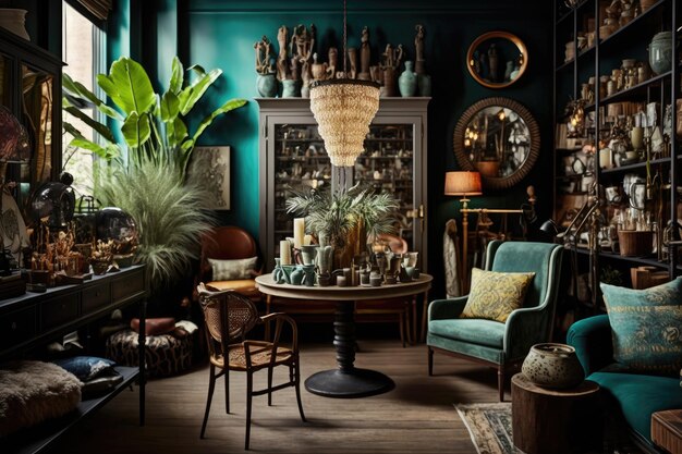 Een winkel met unieke en eclectische collecties woonaccessoires, verlichting, meubels en meer