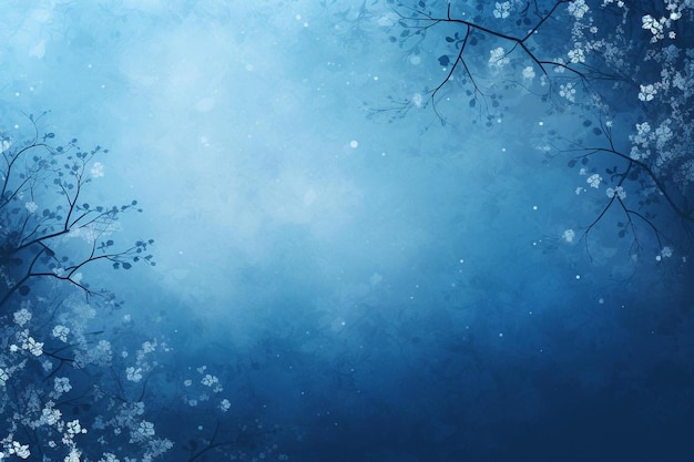 een winters tafereel met sneeuwvlokken en een blauwe achtergrond.