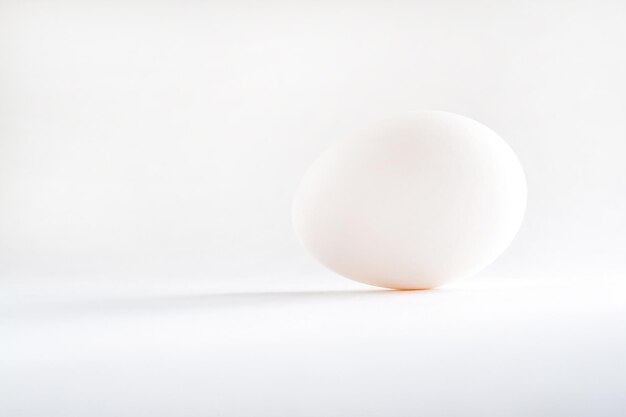 Een wit ei geïsoleerd witte achtergrond