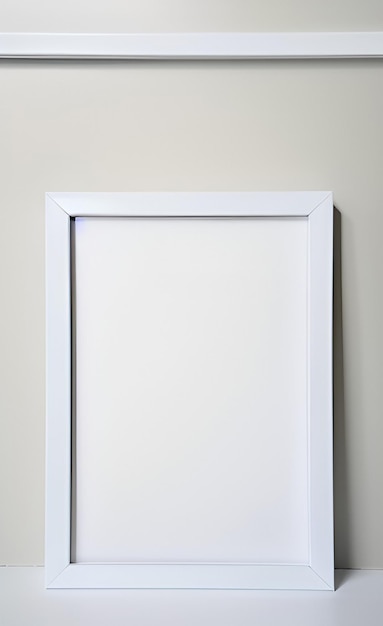 Een wit frame op een muur met een witte achtergrond.