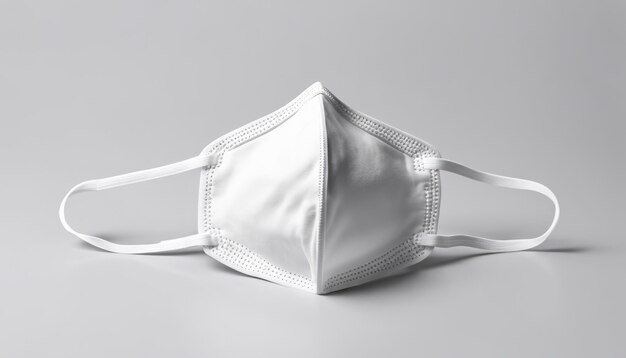 Een wit gezichtsmasker met een zwarte riem