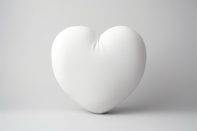 een wit hartvormig voorwerp op een vlak oppervlak