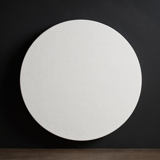 Foto een wit rond object op een zwarte muur