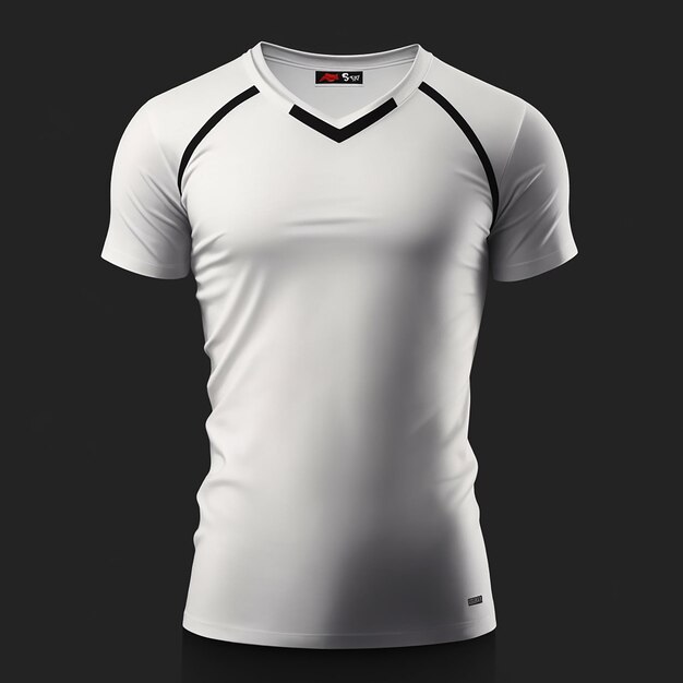 Een wit T-shirt met een zwarte band aan de bovenkant