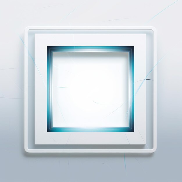 een wit vierkant frame met een blauw licht in het midden
