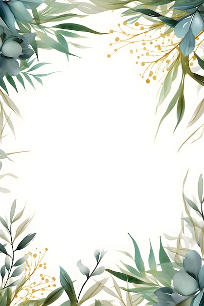 een witte achtergrond met groene bladeren en takken Abstract Jade kleur gebladerte achtergrond met