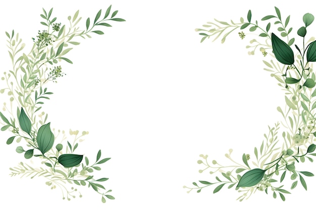 een witte achtergrond met groene bladeren en takken Kort Olive kleur gebladerte achtergrond met