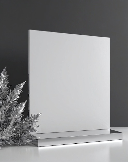 een witte doos met een zilveren tint bovenop