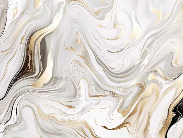 Een witte en gouden marmeren textuur met gouden strepen.