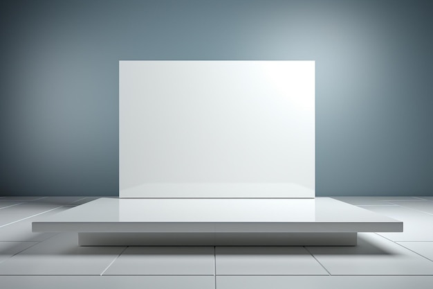 Een witte flatscreen-tv op een grijze muur met een wit frame.