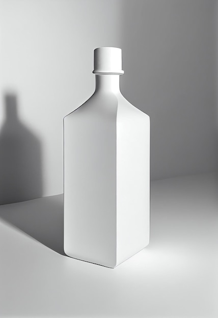Een witte fles met een dop erop waarop "het woord" staat.