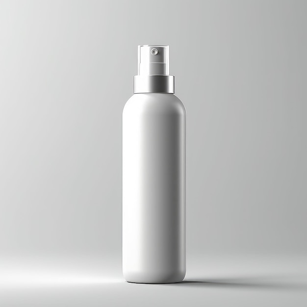 Een witte fles met een zilveren dop waarop staat
