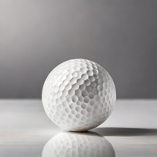 Een witte golfbal tegen een lichtgrijze achtergrond