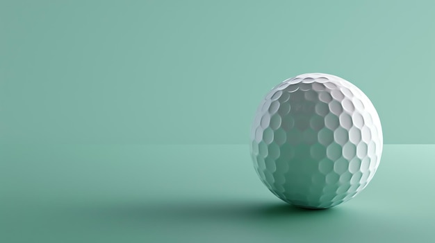 Foto een witte golfbal zit op een groen oppervlak de bal is scherp en de achtergrond is wazig het beeld is goed verlicht en de kleuren zijn levendig