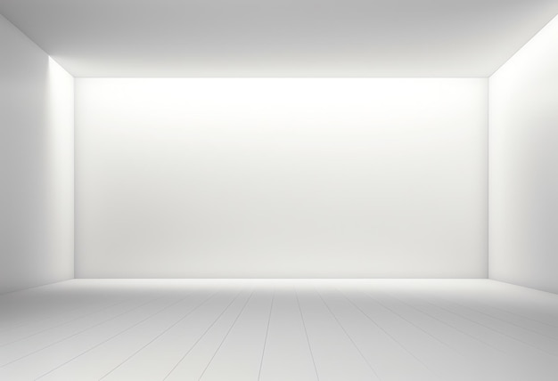 Een witte kamer met een witte muur en een witte vloer.