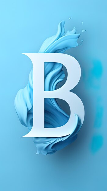 Foto een witte letter b op een blauwe achtergrond