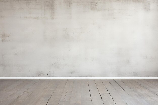 Foto een witte muur op de achtergrond van een kamer met een houten vloer en een witte muur met een kopieerruimte