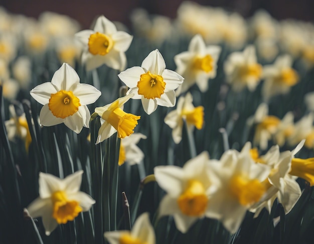 Een witte narcissus bloeit