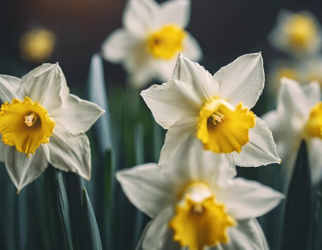 Een witte narcissus bloeit