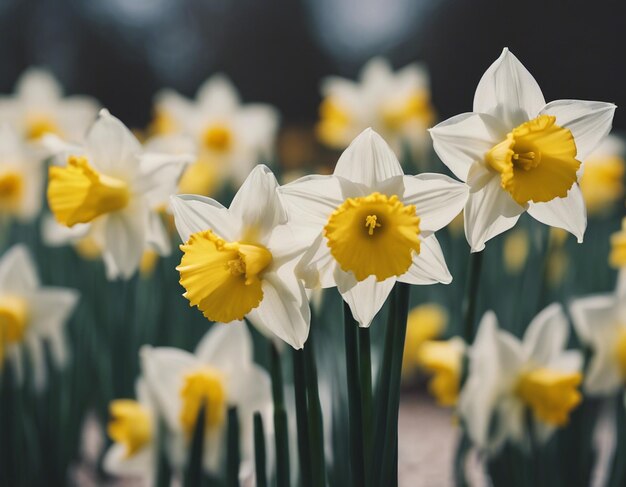 Een witte narcissus bloeit