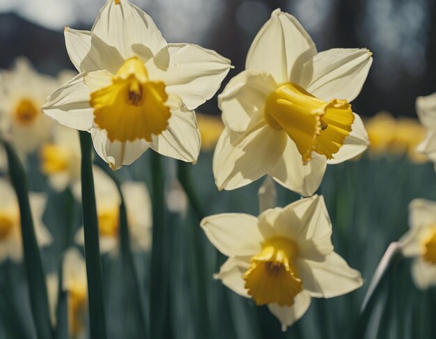 Een witte narcissus bloeit