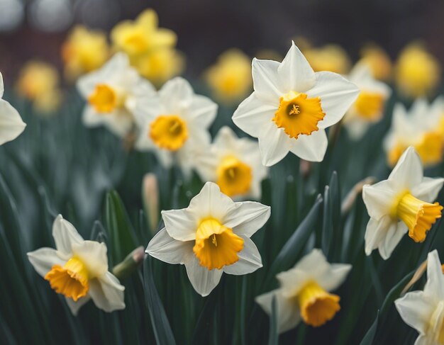 Een witte narcissus bloeit